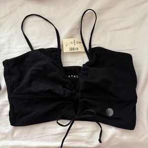 Aeropostale Black Ruched Crop Top